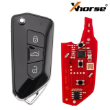 XKGA83EN Xhorse Second Generation All Black 3 buttons Golf8 style universal wired remote key,Replace XKGA81EN