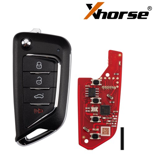 XKCD06EN Xhorse Second Generation 4 button Cadillac style universal wired remote key,Replace XKCD02EN