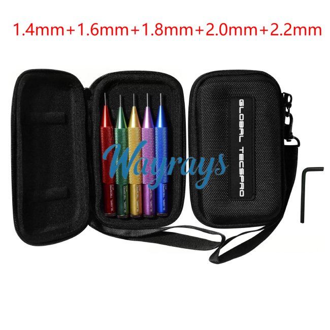 For pin removal tool kit (UPGRADED) 1.4MM *1 ,1.6MM *1, 1.8MM *1, 2.0MM *1, 2.2MM *1