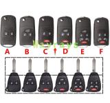 [Small button] For Chrysler modified key shell with logo place