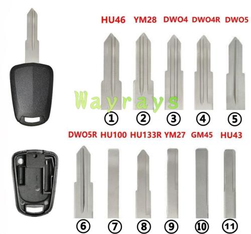 For Chevrolet Opel transponder key shell without chip without logo place