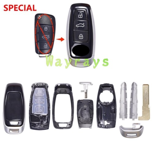 For Audi A3-Q3-Q2L smart modified high quality key shell with OEM logo place