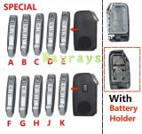 [With battery holder ] For Kia key shell with OEM logo place,FGHJK's front part has 1 button
