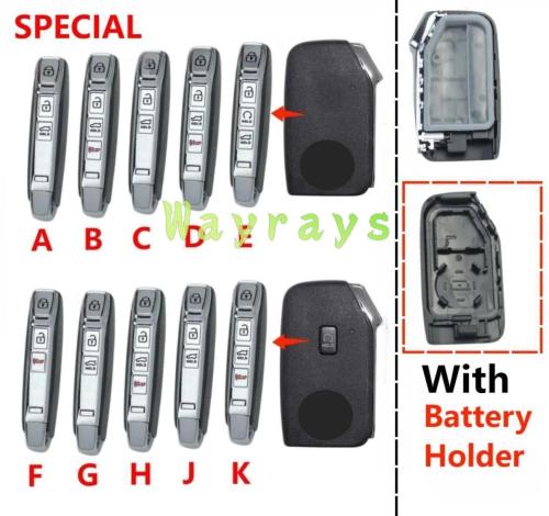 [With battery holder ] For Kia key shell with OEM logo place,FGHJK's front part has 1 button