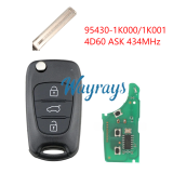 For Hyundai 95430-1K000 95430-1K001 4D60 chip with ASK 434mhz 3 button remote key