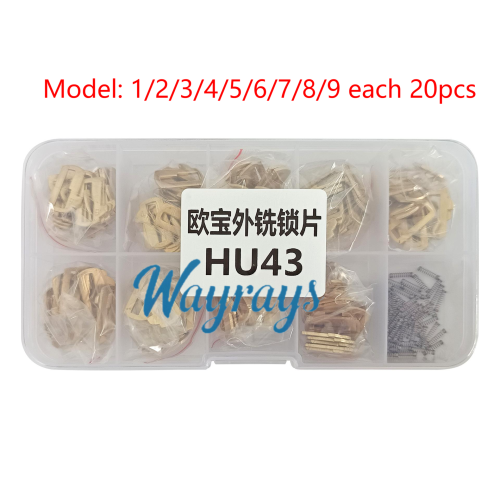 For Opel HU43 lock wafer,1-9 each model 20pcs,total 180pcs