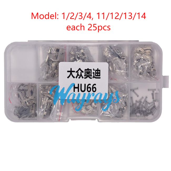 For VW HU66 lock wafer,1-4,11-14 each model 25pcs, total 200pcs