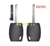 For Ford Focus transponder key shell without chip which can put TPX long chip with HU101 blade without logo