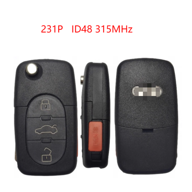 Original for Audi old A6 231P ID48 chip 315mhz 3+1 button remote key