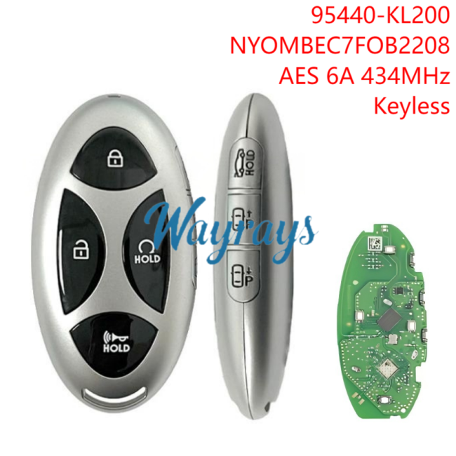 For Hyundai 2022-2024 Ioniq 95440-KL200 NYOMBEC7FOB2208 AES 6A chip with 434mhz keyless 7 button key