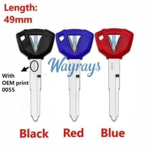 [Length:49mm] [With OEM print 0055] For Kawasaki motorcycle key shells,please choose the color