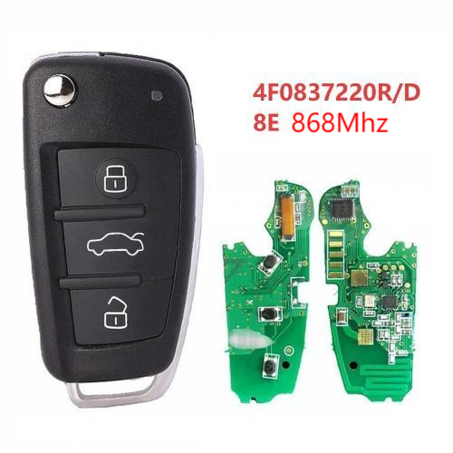 For Audi 4F0837220R/D 8E chip with 868mhz 3 button remote key