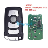 For BMW LX8766S ID46 chip PCF7961A/PCF7942 with ASK 315mhz 4 button remote key