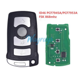 For BMW LX8766S ID46 chip PCF7945A/PCF7953A with FSK 868mhz 4 button remote key