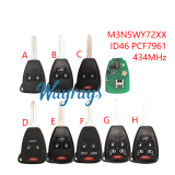 For Chrysler/Jeep M3N5WY72XX ID46 chip PCF7961A with ASK 434mhz remote key