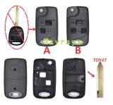 For Toyota modified key shell with logo place