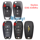 Original for Chevrolet ID46 chip with 434mhz keyless remote key