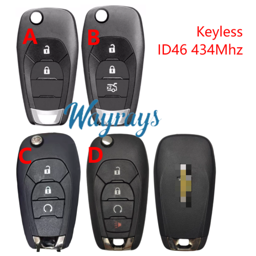 Original for Chevrolet ID46 chip with 434mhz keyless remote key