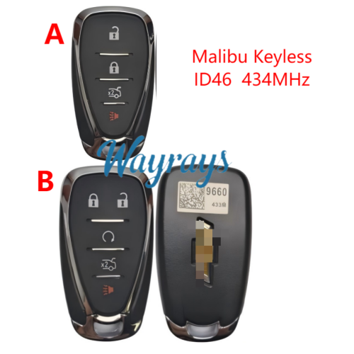 Original for Chevrolet Malibu ID46 chip with 434mhz keyless remote key