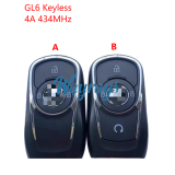 Original for Buick GL6 4A chip with 434mhz keyless 2/3 button remote key