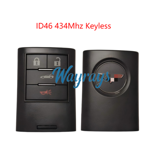 Original for Chevrolet Corvette ID46 chip with 434mhz keyless 3+1 button remote key