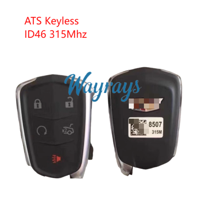 Original for Cadillac ATS ID46 chip 315mhz keyless 4+1 button remote key