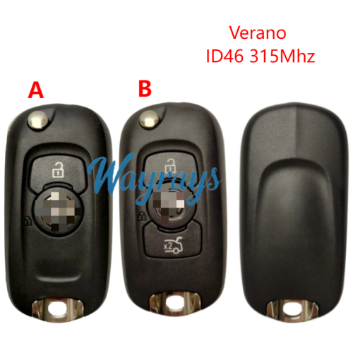 Original for Buick Verano ID46 chip with 315mhz  2/3 button remote key,with aftermarket shell