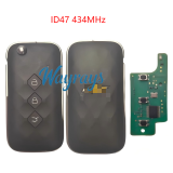 Original for Chevrolet ID47 chip with 434mhz 3 button remote key