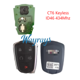 Original for Cadillac CT6 ID46 chip 434mhz keyless 4+1 button remote key
