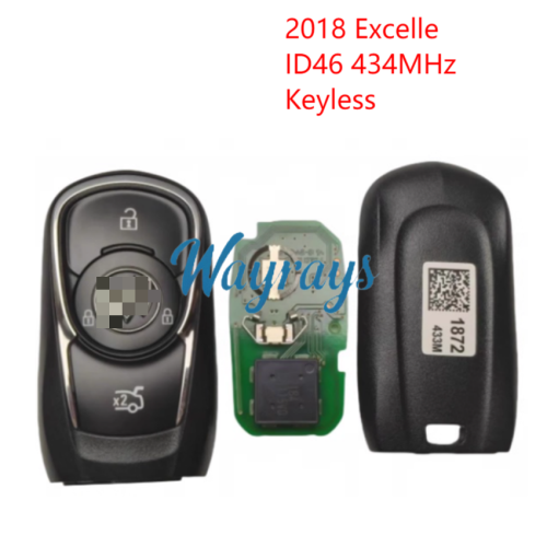 Original for Buick 2018 Excelle ID46 chip with 434mhz keyless 3 button remote key