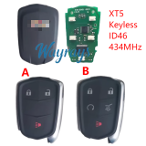 Original for Cadillac XT5 ID46 chip 434mhz keyless 2+1/4+1 button remote key