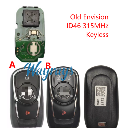Original for Buick Old Envision ID46 chip 315mhz keyless 2+1/3+1 button remote key