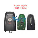 Original for Ford Raptor ID49 chip with 315mhz keyless 2+1 button remote key