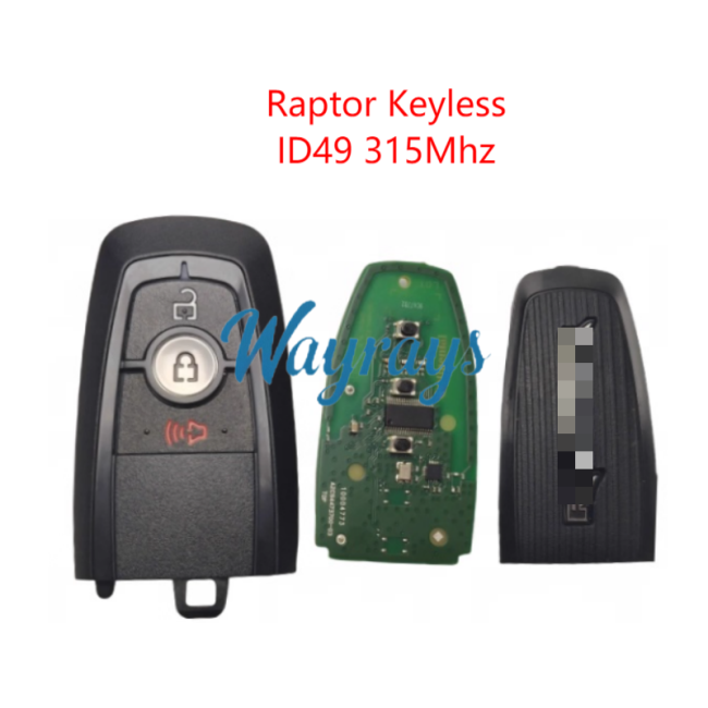 Original for Ford Raptor ID49 chip with 315mhz keyless 2+1 button remote key