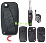 [with battery clamp]  For Fiat key shell with round logo place