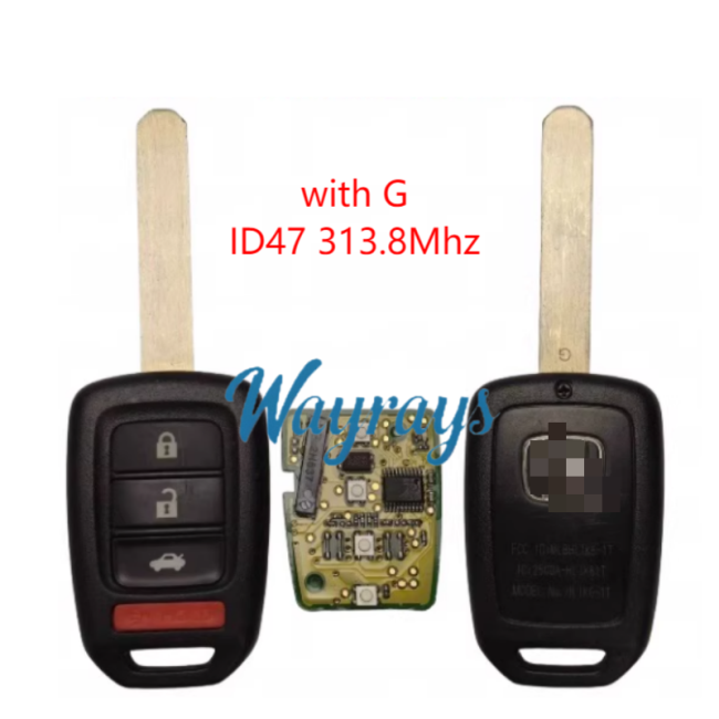 Original for Honda G ID47 chip with 313.8mhz 3+1 button remote key