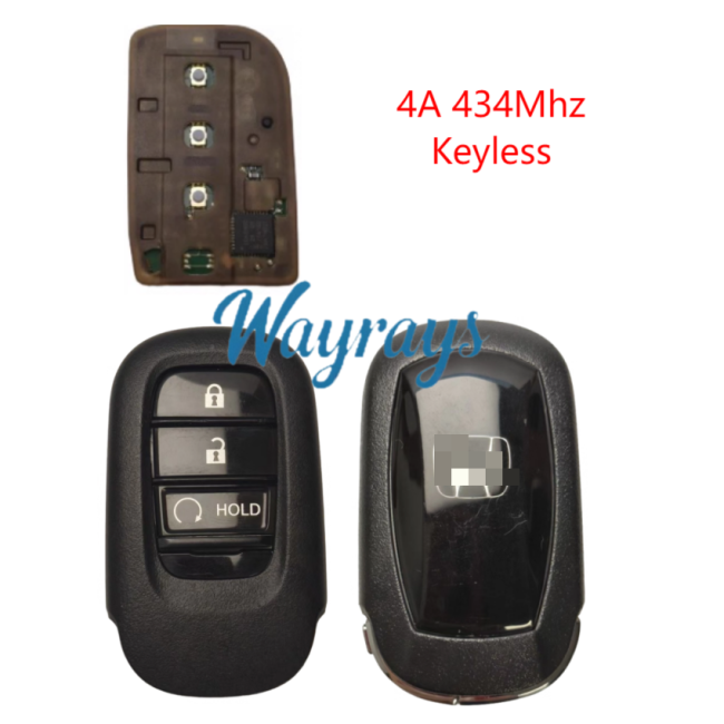 Original for Honda 4A chip with 434mhz keyless 3 button remote key