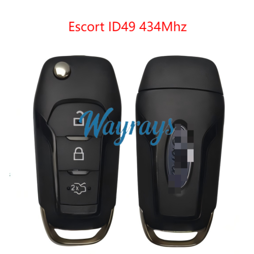 Original for Ford Escort ID49 chip with 434mhz 3 button remote key