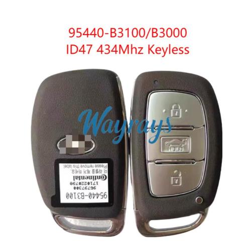 Original for Hyundai 95440-B3100/B3000 ID47 chip 434mhz 3 button remote key