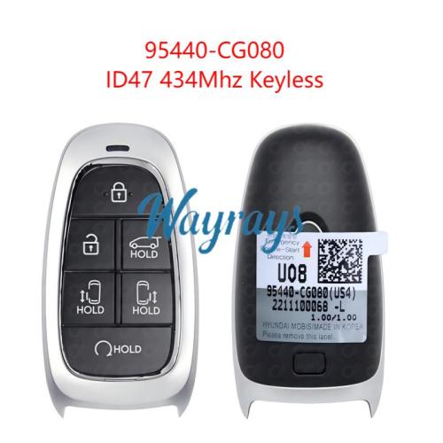 Original for Hyundai 95440-CG080 ID47 chip 434mhz keyless 6 button remote key