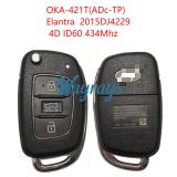 Original for Hyundai Elantra 2015DJ4229 4D ID60 chip 434mhz 3 button remote key