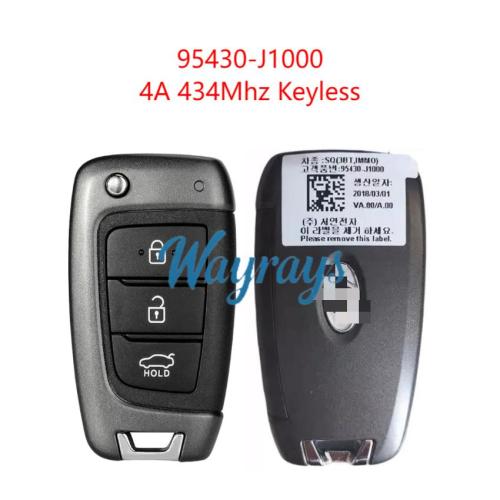 Original for Hyundai 95430-J1000 4A chip 434mhz keyless 3 buttton remote key