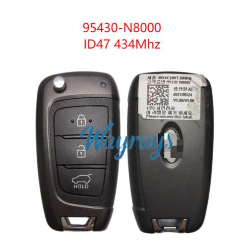 Original for Hyundai 95430-N8000 ID47 chip 434mhz 3 buttton remote key