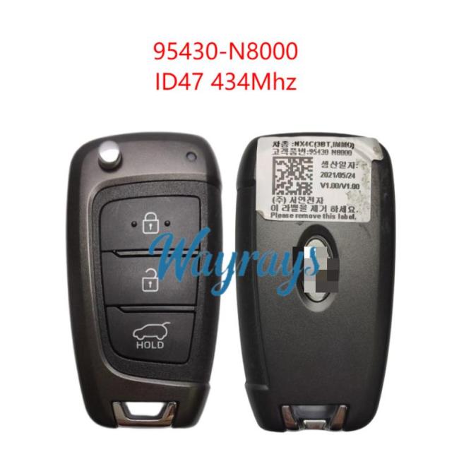 Original for Hyundai 95430-N8000 ID47 chip 434mhz 3 buttton remote key