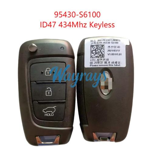 Original for Hyundai 95430-S6100 ID47 chip 434mhz 3 button remote key