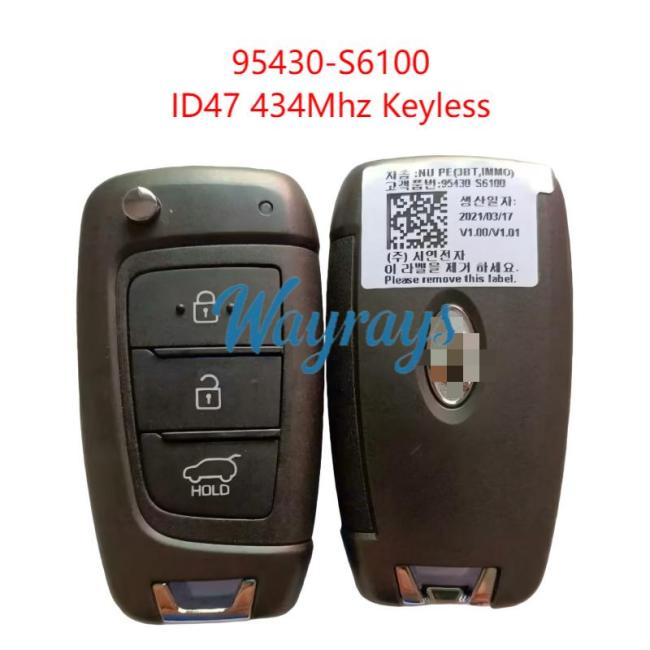 Original for Hyundai 95430-S6100 ID47 chip 434mhz 3 button remote key