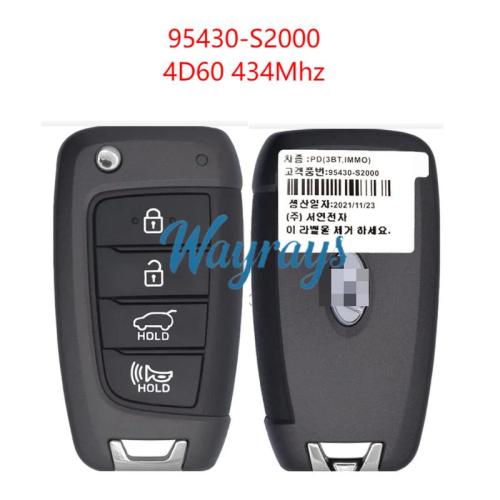Original for Hyundai 95430-S2000 4D60 chip 434mhz 4 buttton remote key