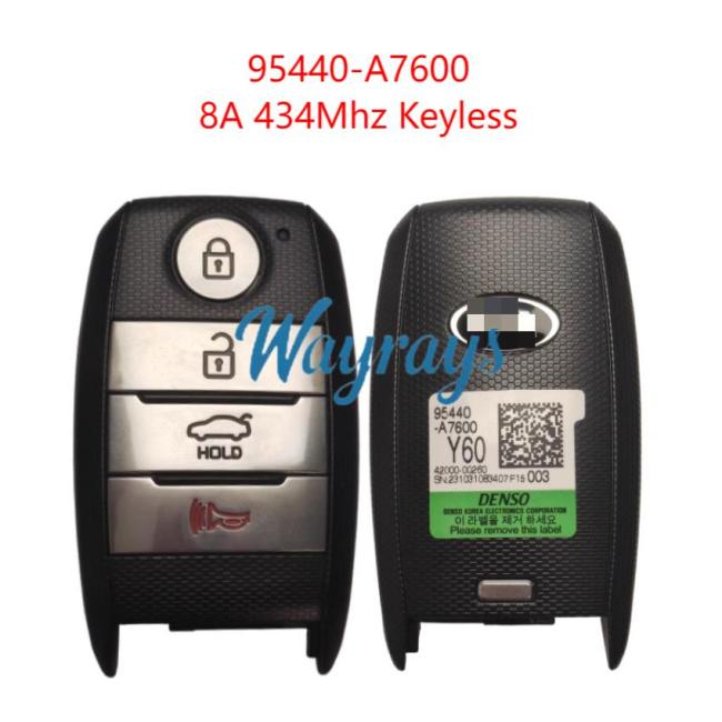 Original for Kia 95440-A7600 8A chip 434mhz keyless 3+1 button remote key