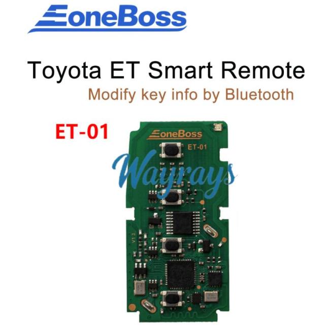 EoneBoss ET-01 Toyota/Lexus Universal Smart Remote Key PCB, 4-Button, 4D&8A (Modifiable via Phone APP through Bluetooth) Compatible Board Numbers: 2110, 0020, 0010, 0101, 7930, 0182