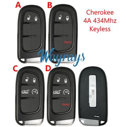 Original for Jeep Cherokee 4A chip 434mhz keyless remote key